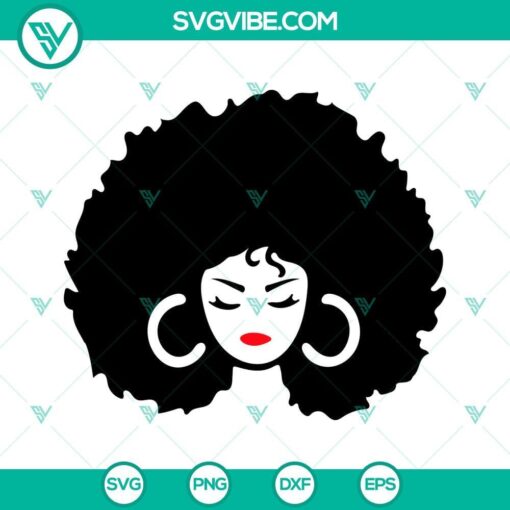 afro woman svg bundle curly hair svg black queen svg african american woman svg png dxf eps cut files 4 mockup 1