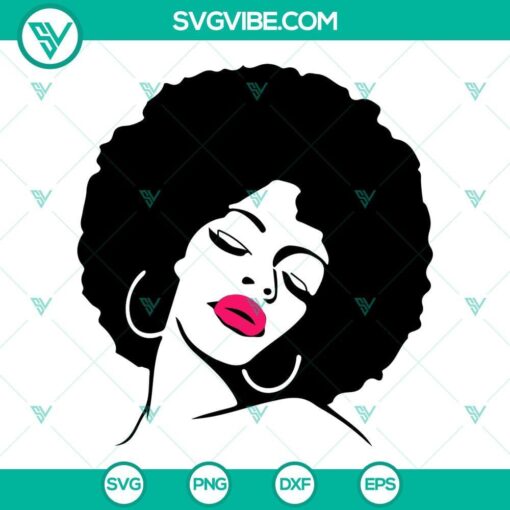 afro woman svg bundle curly hair svg black queen svg african american woman svg png dxf eps cut files 5 mockup 1