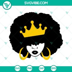 Afro Woman SVG Files Bundle, Curly Hair SVG Images, Black Queen SVG File, African 14