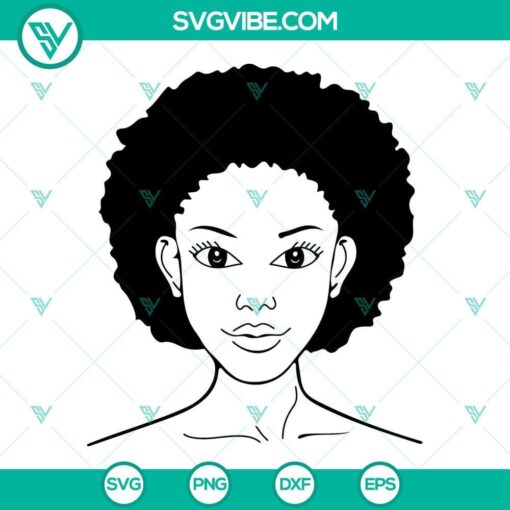 afro woman svg bundle curly hair svg black queen svg african american woman svg png dxf eps cut files 9 mockup 1