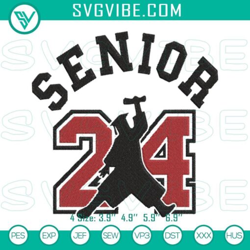 air senior 24 embroidery designs senior class of 2024 embroidery pattern files mockup