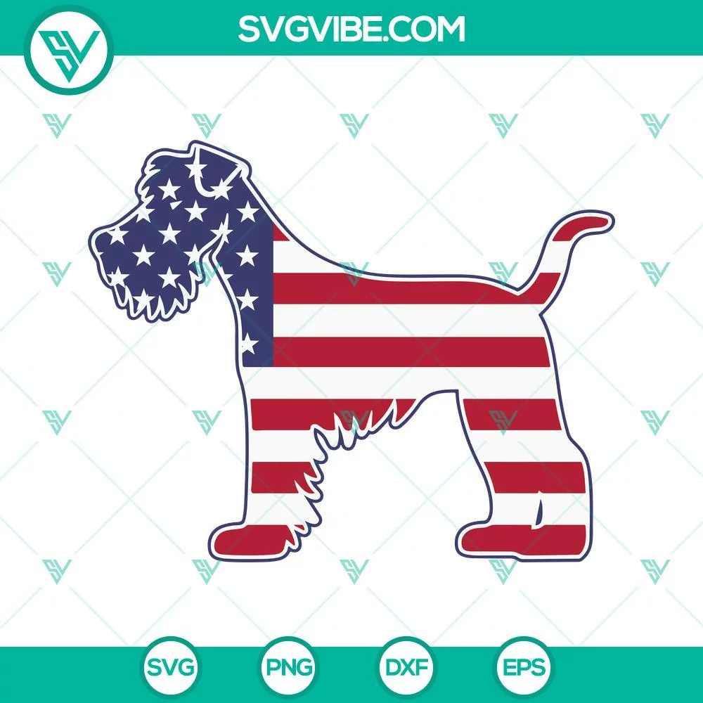 4th Of July, SVG Files, Airedale Terrier Dog American Flag SVG File, American 1