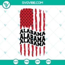 Alabama Crimson Tide American Flag SVG Image, Alabama Football SVG Images PNG 2