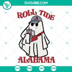 Halloween, Sports, SVG Files, Alabama Crimson Tide Boo Jee Ghost SVG Image, 9