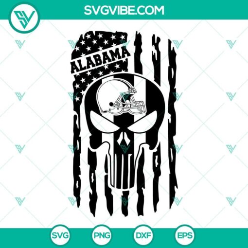 alabama football svg alabama usa flag svg alabama football skull svg png dxf eps cricut silhouette 6 mockup