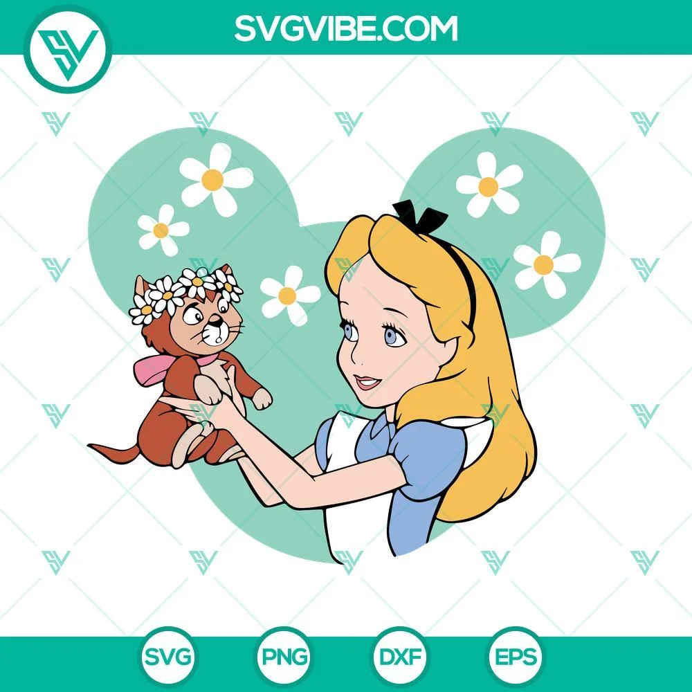 Disney, SVG Files, Alice In Wonderland SVG Download, Alice SVG File PNG Designs 1