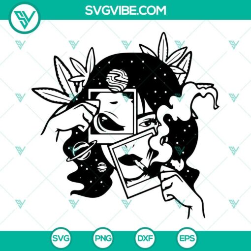 alien girl smoking weed svg marijuana svg cannabis svg funny 420 svg png dxf eps 3 mockup