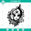 Alien smoking weed middle finger SVG, cannabis design for download.