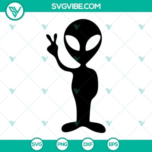 alien svg ufo svg peace sign alien svg png dxf eps cut files 3 mockup