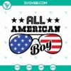 Patriotic All American Boy SVG design for 4th of July celebrations with stars and stripes motif. Great Fourth of July SVG Images.