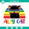 Ally Cat LGBT and Rainbow Pride Flag SVG downloads for LGBT Month, featuring vibrant designs. Perfect for digital projects.