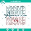 America Freedom 1776 SVG files with patriotic design showcasing "Land of the Free Because of the Brave". Ideal for Fourth of July.