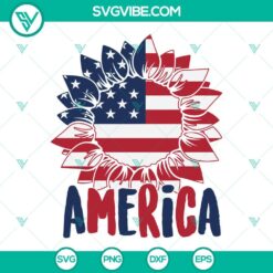 4th Of July, SVG Files, America Sunflower SVG Files, 4th Of July SVG Files, 18