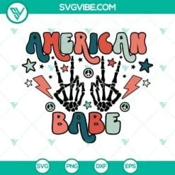 4th Of July, American, SVG Files, USA Flag Sunglasses American Babe SVG Image, 3