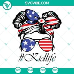 Fourth of July Patriotic American Family Life SVG files for digital crafting.