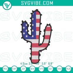 American Embroidery Designs, Embroidery Designs, American Flag Cactus 8