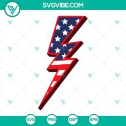 American Flag Lightning Bolt SVG Files, USA Flag Thunder SVG Files, Patriotic