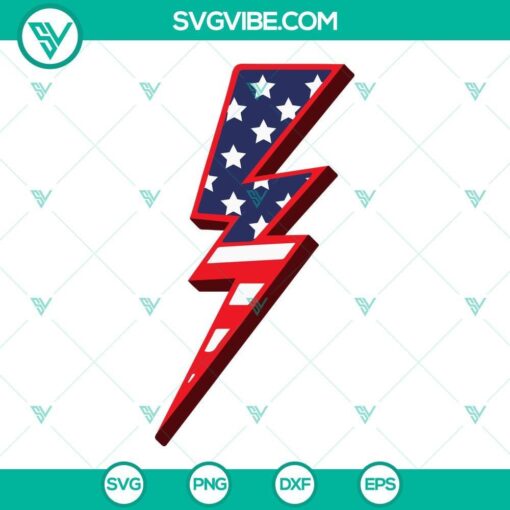 american flag lightning bolt svg usa flag thunder svg patriotic 4th of july svg dxf eps png 5 mockup