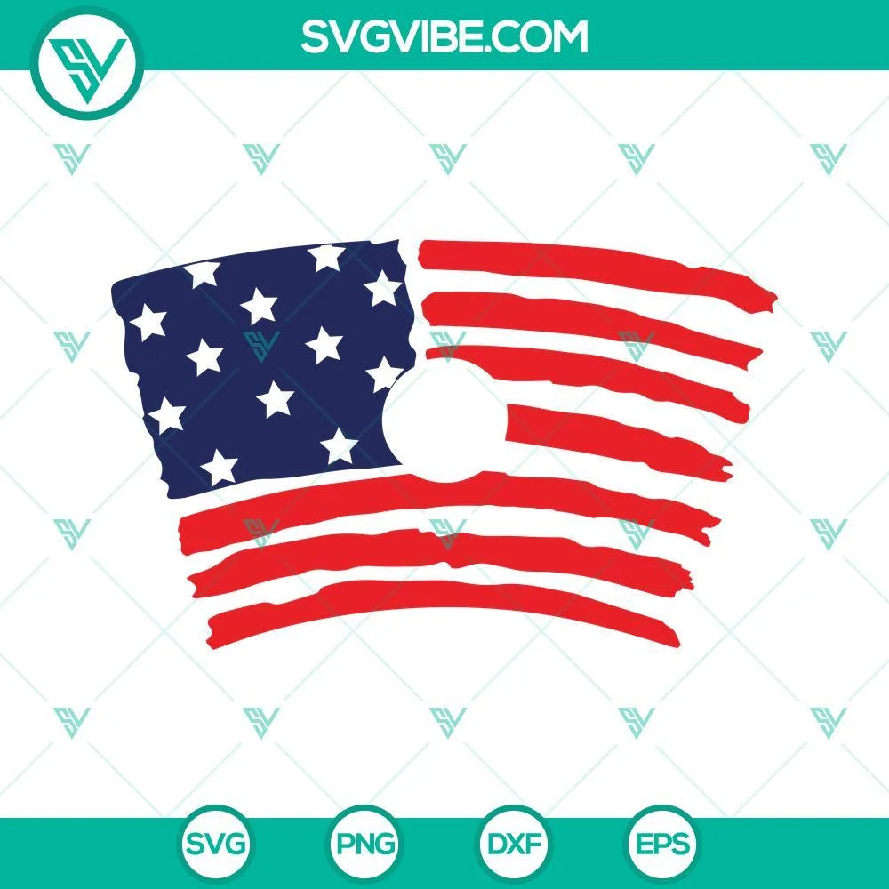 4th Of July, Starbucks Cup Wrap, SVG Files, American Flag Starbucks Cup SVG 1