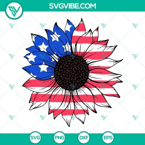 american flag sunflower svg patriotic usa sunflower svg fourth of july svg png dxf eps files 8 mockup