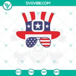 4th Of July, SVG Files, American Flag Sunglasses Skull SVG Download, Funny 5