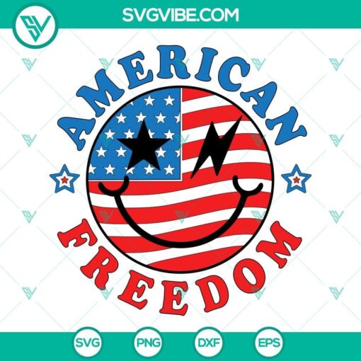 american freedom smiley face svg usa flag svg 4th of july svg png dxf eps 9 mockup