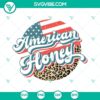 American Honey Retro Leopard SVG File and American Girl Patriotic SVG Download, featuring patriotic American-themed designs and retro leopard print pattern.