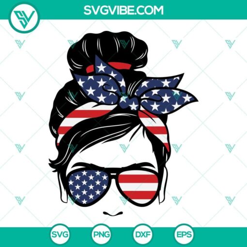 american messy bun hair svg bundle messy bun usa svg messy bun girl svg mom 4th of july svg independence day svg 5 mockup