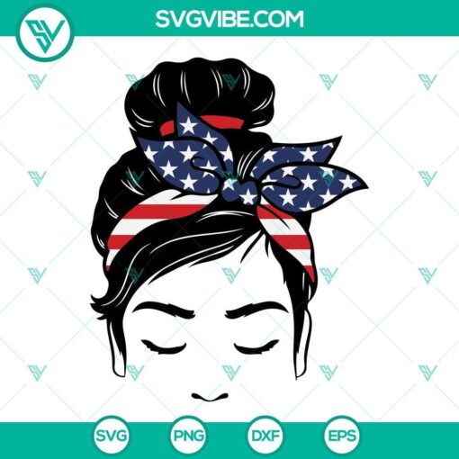 american messy bun hair svg bundle messy bun usa svg messy bun girl svg mom 4th of july svg independence day svg 6 mockup