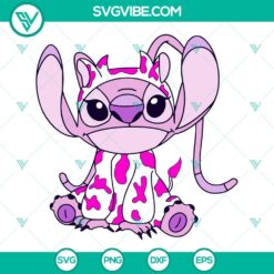 Disney, SVG Files, Angel Cow Stitch SVG Files, Lilo Stitch SVG Files PNG DXF 2