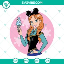 Anna from Frozen SVG design with Disney ears, suitable for download.