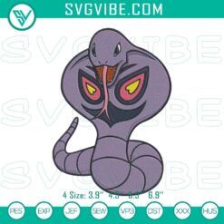 Anime Embroidery Designs, Embroidery Designs, Arbok Pokemon Machine Embroidery 12