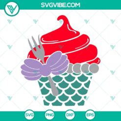 Disney, SVG Files, Ariel Cupcake SVG Images, The Little Mermaid SVG File, 5