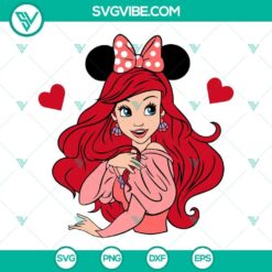 Ariel Princess and Minnie Ears SVG design inspired by The Little Mermaid for download. Perfect for Disney fanatics.
