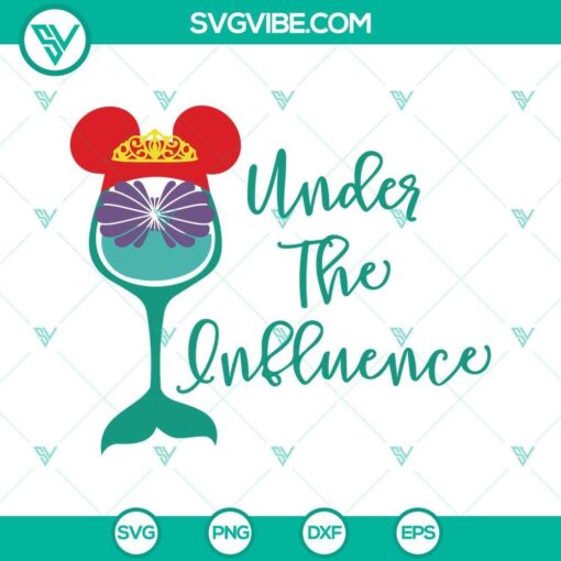 ariel princess wine glass svg little mermaid under the influence svg 6 mockup