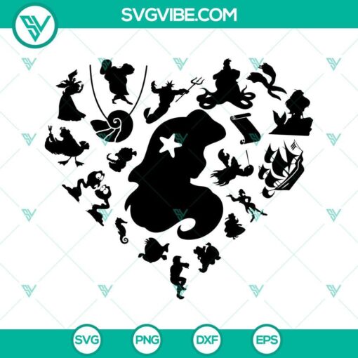 ariel svg little mermaid svg fairytail princess svg ariel mermaid svg the little mermaid ariel heart logo svg 2 mockup