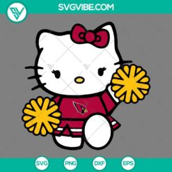 Cartoons, Sports, SVG Files, Arizona Cardinals Hello Kitty Cheerleader SVG 1