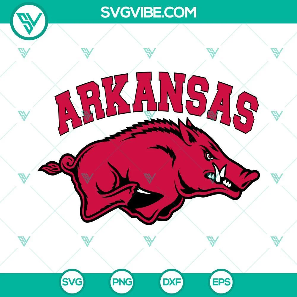 Sports, SVG Files, Arkansas Razorbacks Logo SVG Images PNG DXF EPS Cut Files 1