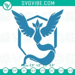 Anime Embroidery Designs, Embroidery Designs, Articuno Logo Embroidery Designs, 6