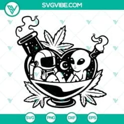 Cannabis, SVG Files, Astronaut and Alien High as the Moon Svg, Smoking Cannabis 2