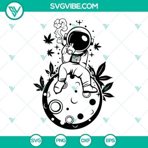 astronaut cannabis svg astronaut smoking weed in moon svg astronaut high as moon svg marijuana svg astronaut weed svg 9 mockup