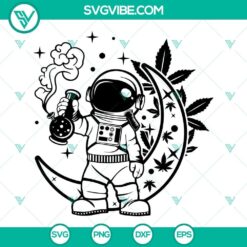 Astronaut Smoking Weed in Moon SVG Download, Astronaut Smoking Weed SVG File 3
