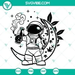 Cannabis, SVG Files, Astronaut and Alien High as the Moon Svg, Smoking Cannabis 4