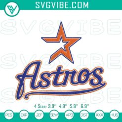 Houston Astros baseball embroidery design machine file, ideal for sports enthusiasts and fans of the Astros team.