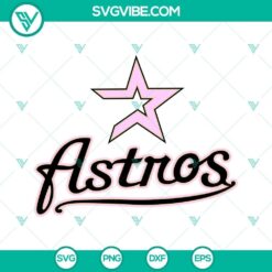 Astros Pink Logo SVG Image, Houston Astros Baseball SVG Files PNG DXF EPS