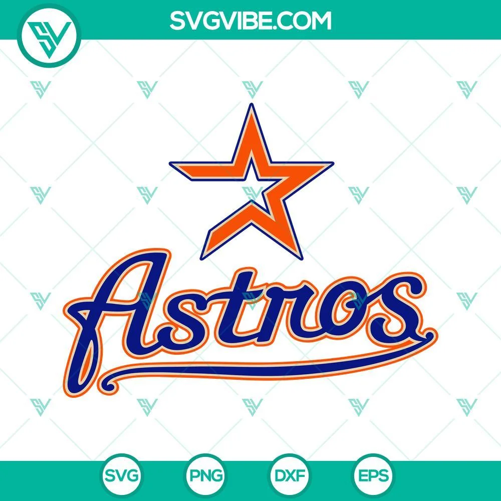 Sports, SVG Files, Astros Star Logo SVG Files, Astros Orange & Navy SVG 1