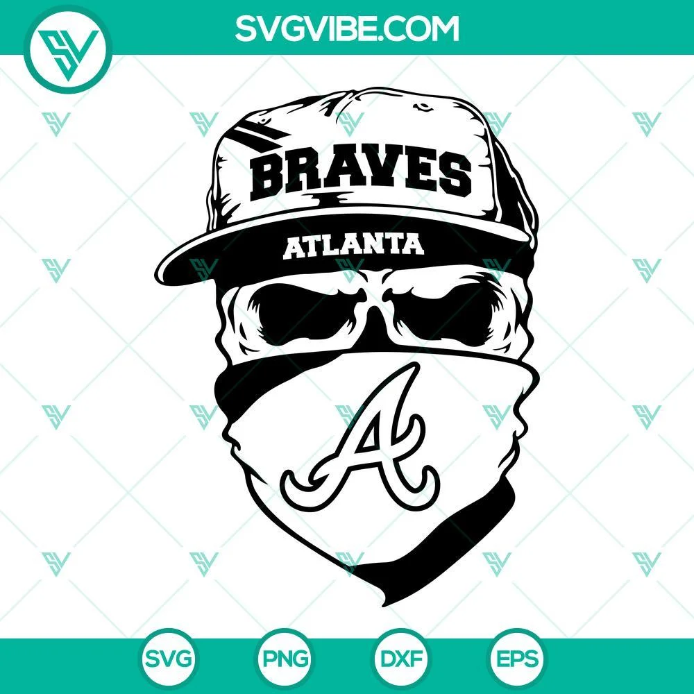 Football, Sports, SVG Files, Atlanta Brave Skull SVG Images, Braves Baseball 2