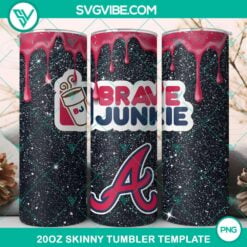 20oz Skinny Tumbler Template, Atlanta Braves Dunkie Junkie Glitter 20oz Tumbler 10