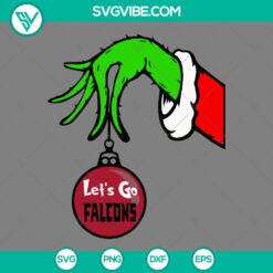 Christmas, Sports, SVG Files, Atlanta Falcons Grinch Hand With Ornament SVG 12