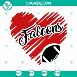 Football, Sports, SVG Files, Atlanta Falcons Heart SVG File, Falcons Football 3